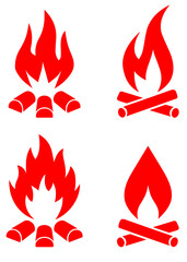 Campfire Vector Icon Set