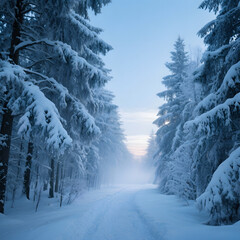 Serene, high-resolution winter forest scene for backgrounds and nature editorials.