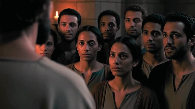 The final sermon delivered to his devoted followers. Generative AI