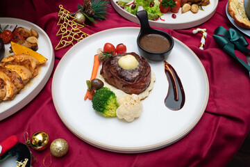 A delicious gourmet dish, a celebration of flavors, presented with meticulous attention to detail....