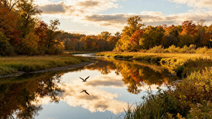 Fototapeta premium lake in autumn