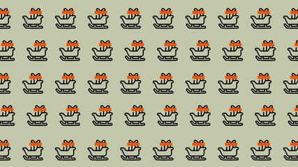 Festive Sleigh Pattern - A Christmas Holiday Background Animation.
