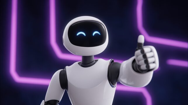 Robot gives thumbs up