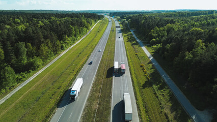 Scenic summer drive through green countryside