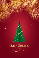 Holiday with Merry Christmas and Happy New Year text
