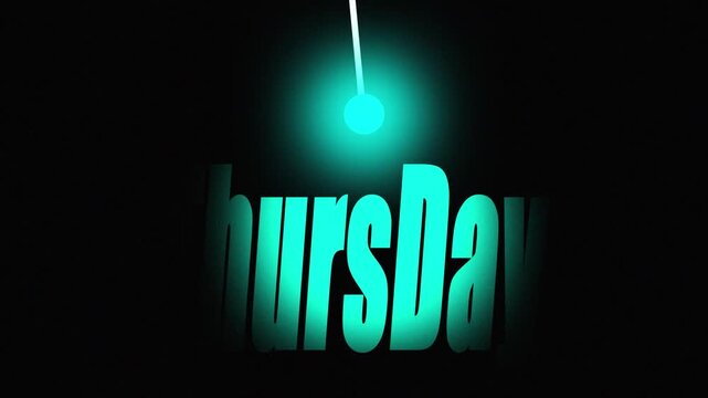 Thursday text on black background