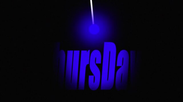 Thursday text on black background