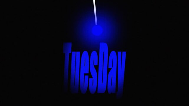 Tuesday text on black background