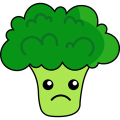 Cute Cartoon Broccoli Character Illustration