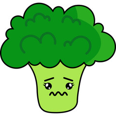 Cute Cartoon Broccoli Character Illustration