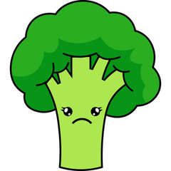 Cute Cartoon Broccoli Character Illustration
