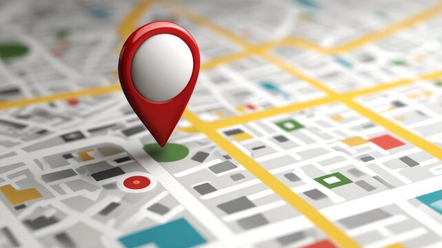 Detailed vector illustration of a generic city map with location pin highlighting a specific area for navigation, urban planning, and travel concept
