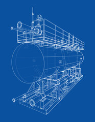 Industrial Equipment Blueprint. Vector