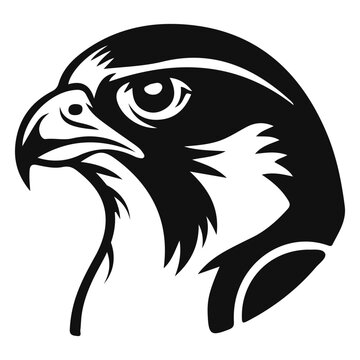 Falocn head black logo silhouette vector