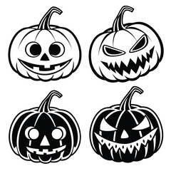 set of halloween pumpkins