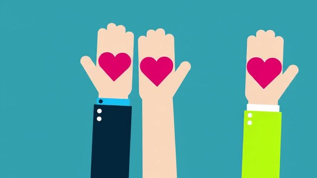 Charity Hearts A Helping Hand Illustration for Love, Support, and Generosity