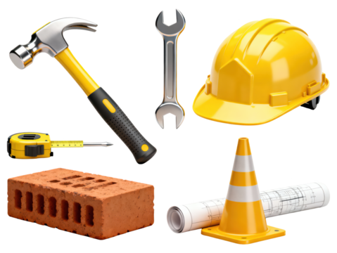 Construction Tools and Materials Still Life - Powered by Adobe