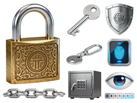 Security and Protection Icons Illustration - Powered by Adobe