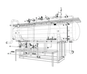 Industrial Equipment Blueprint. Vector