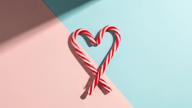 Candy Cane Heart Holiday Love Celebration Festive Joy Sweets Candy Background