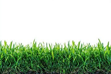 Fototapeta premium Vibrant Green Grass Against Bright White Background Minimalist Nature Scene