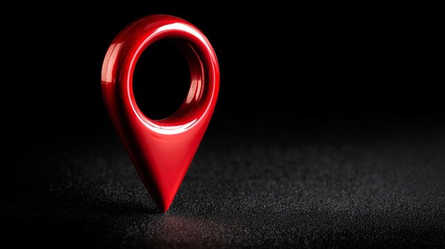 Shiny red map location pin icon on white background, 3d navigation marker symbol for gps, travel, urban planning, route tracking, and destination concept illustration