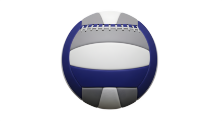 Blue white and grey professional volleyball isolated on a clean background.