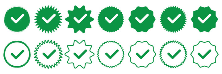 Blue checkmark tick verified badge icon vector, social media verified profile symbol, approval certification label, identity verification logo, trust emblem for official account branding © Top