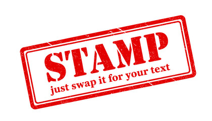Grunge red rubber stamp vector template with a distressed texture. Add your own custom text for a business seal or mark