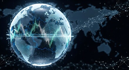 Fototapeta premium Global financial network showing growth opportunities for your business with connections across the world, a powerful symbol of innovation and success