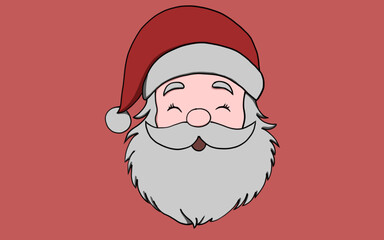 Santa Claus head icon illustration