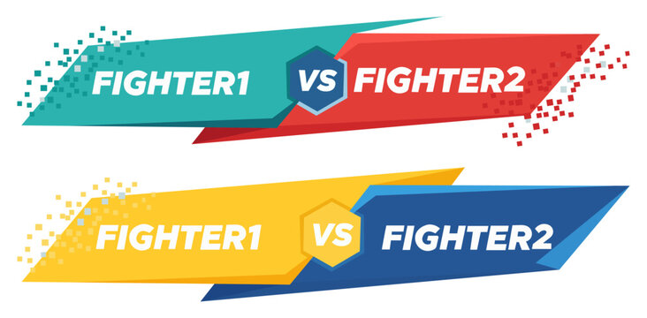 Fighter1 vs Fighter2 Tournament Battle Arena Championship Challenge Digital Graphic Design Esports Match Competition