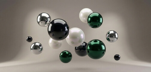 balls drop in 3D graphic