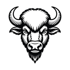 Fototapeta premium Bison Head Mascot Illustration - Wildlife, American Buffalo & Strong Animal