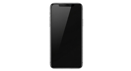 Sleek modern smartphone with a blank screen on a black background