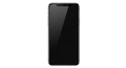 Sleek modern smartphone with a blank screen on a black background