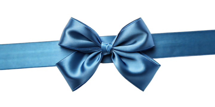 Blue Satin Ribbon Bow on Black Background blue ribbon - Powered by Adobe
