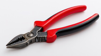 Obraz premium Close Up Of Red And Black Pliers On White Background