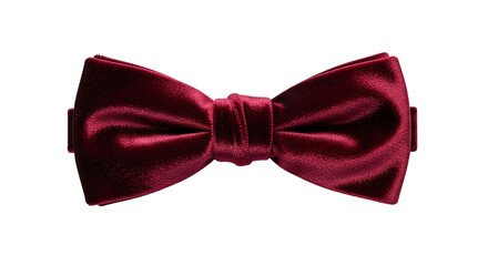 Luxurious deep red velvet bow tie isolated on black background