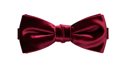 Luxurious deep red velvet bow tie isolated on black background