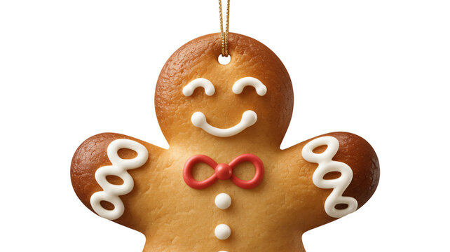 Delightful gingerbread man ornament with festive icing details for holiday cheer