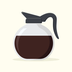 Glass coffee pot vector illustration. Coffee brewing utensil. 