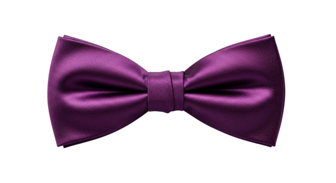 Elegant purple satin bow tie isolated on black background - Powered by Adobe