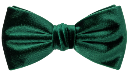 Luxurious emerald green velvet bow tie isolated on black background