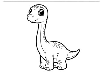 Fototapeta premium Cute dinosaur outline for coloring books