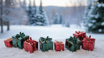 christmas tree with gift boxes