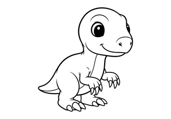 Naklejka premium Adorable baby dinosaur outline drawing for kids' coloring fun