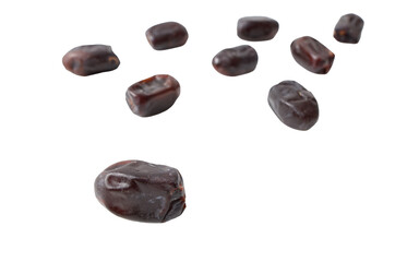 Dried dates isolated on white background. Close-up