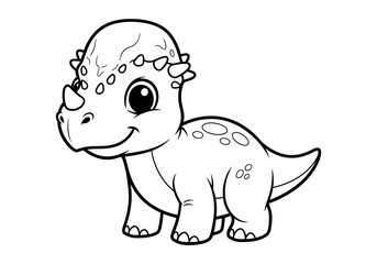 Cute baby dinosaur outlines for coloring - adorable cartoon style