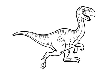 Cute dinosaur cartoon outline for kids coloring and education